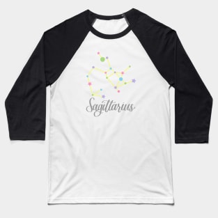 Sagittarius Zodiac Constellation in Rainbow Pastels Baseball T-Shirt